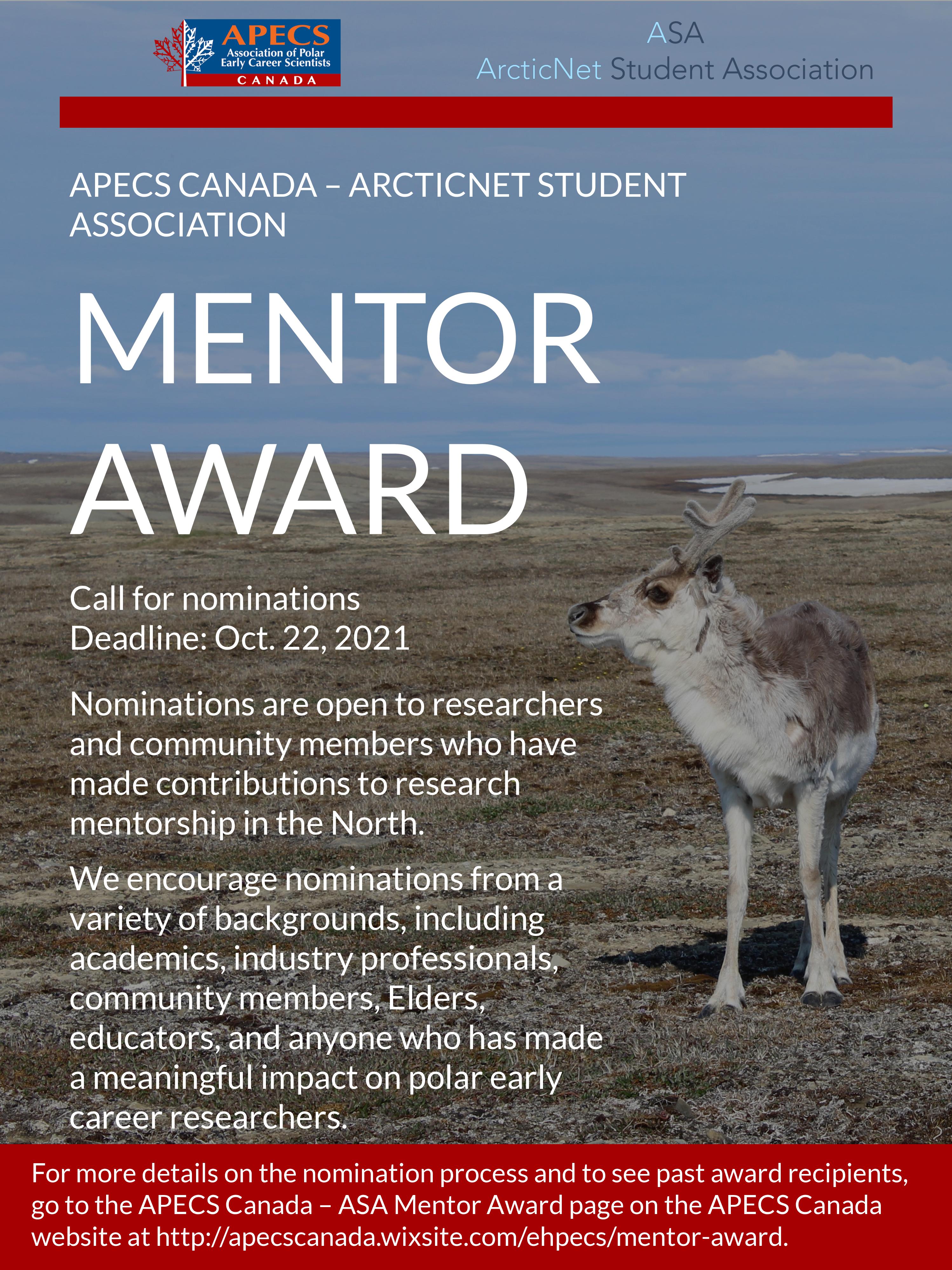 421 Mentor Award Committee APECS CanadaAS Award 2021